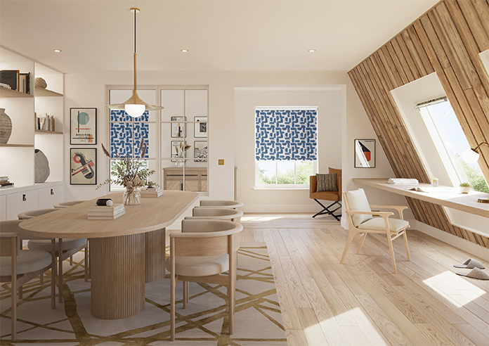 Meander, Navy - Twist&Fit Roller Blind - Image 8